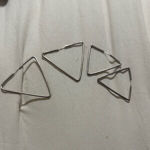 Sterling sliver funky triangle earrings